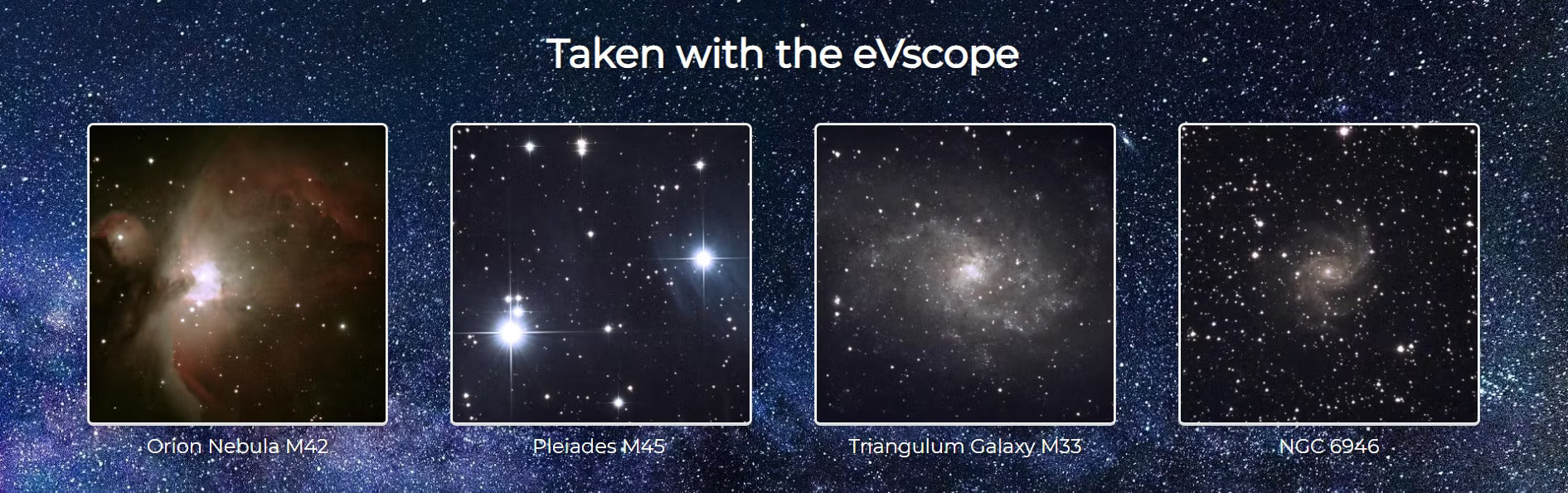 Illustration of the four galaxy types - spiral, elliptical, irregular, and lenticular, set against a starry sky backdrop.
