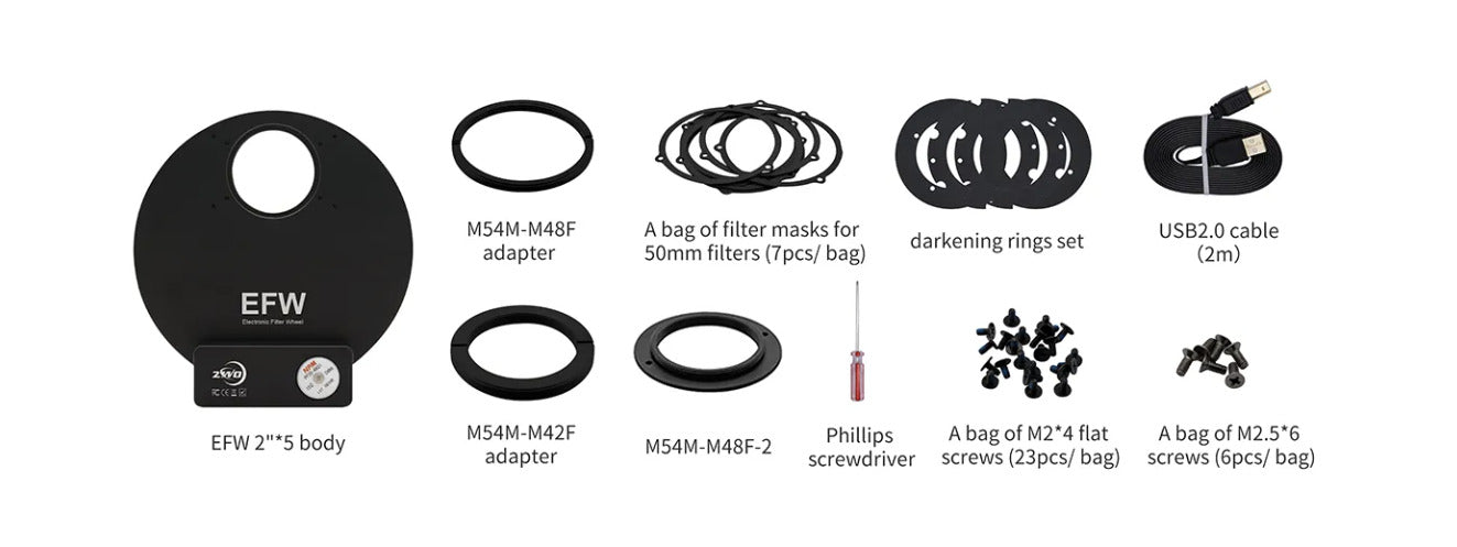 ZWO Electronic Focuser Wheel 5-Position Filter Wheel